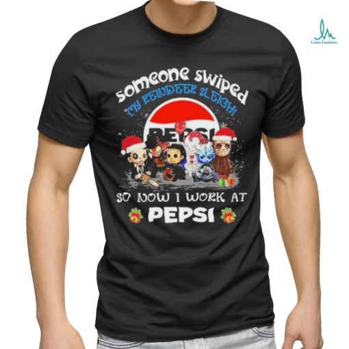 Official baby horror santa someone swiped my reindeer sleigh so now I work at pepsi christmas shirt