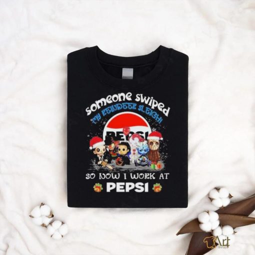 Official baby horror santa someone swiped my reindeer sleigh so now I work at pepsi christmas shirt