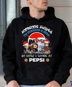 Official baby horror santa someone swiped my reindeer sleigh so now I work at pepsi christmas shirt