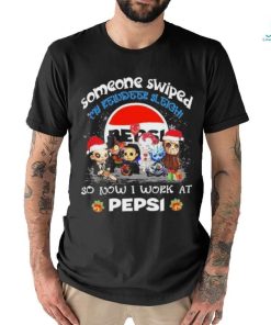 Official baby horror santa someone swiped my reindeer sleigh so now I work at pepsi christmas shirt