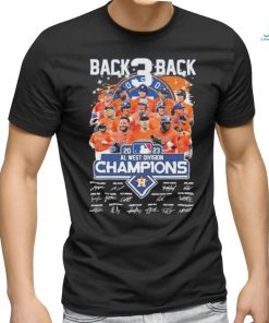 Official back 3 Back 2023 Al west division champions Houston Astros team player signatures shirt