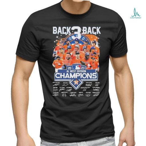 Official back 3 Back 2023 Al west division champions Houston Astros team player signatures shirt