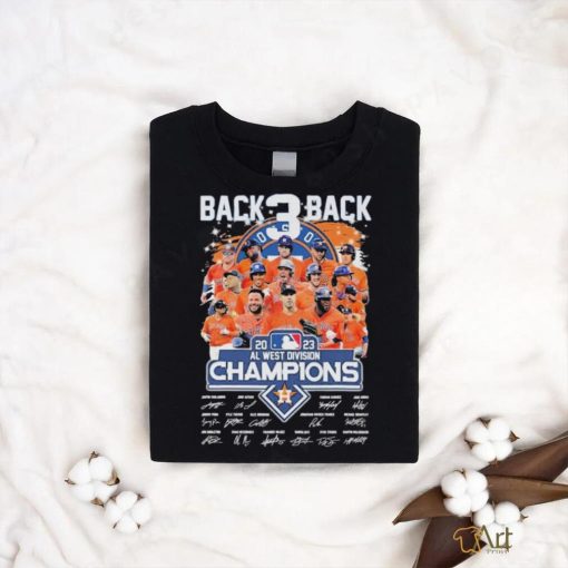 Official back 3 Back 2023 Al west division champions Houston Astros team player signatures shirt