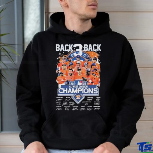 Official back 3 Back 2023 Al west division champions Houston Astros team player signatures shirt