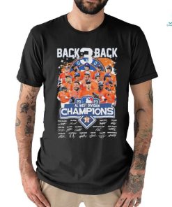 Official back 3 Back 2023 Al west division champions Houston Astros team player signatures shirt