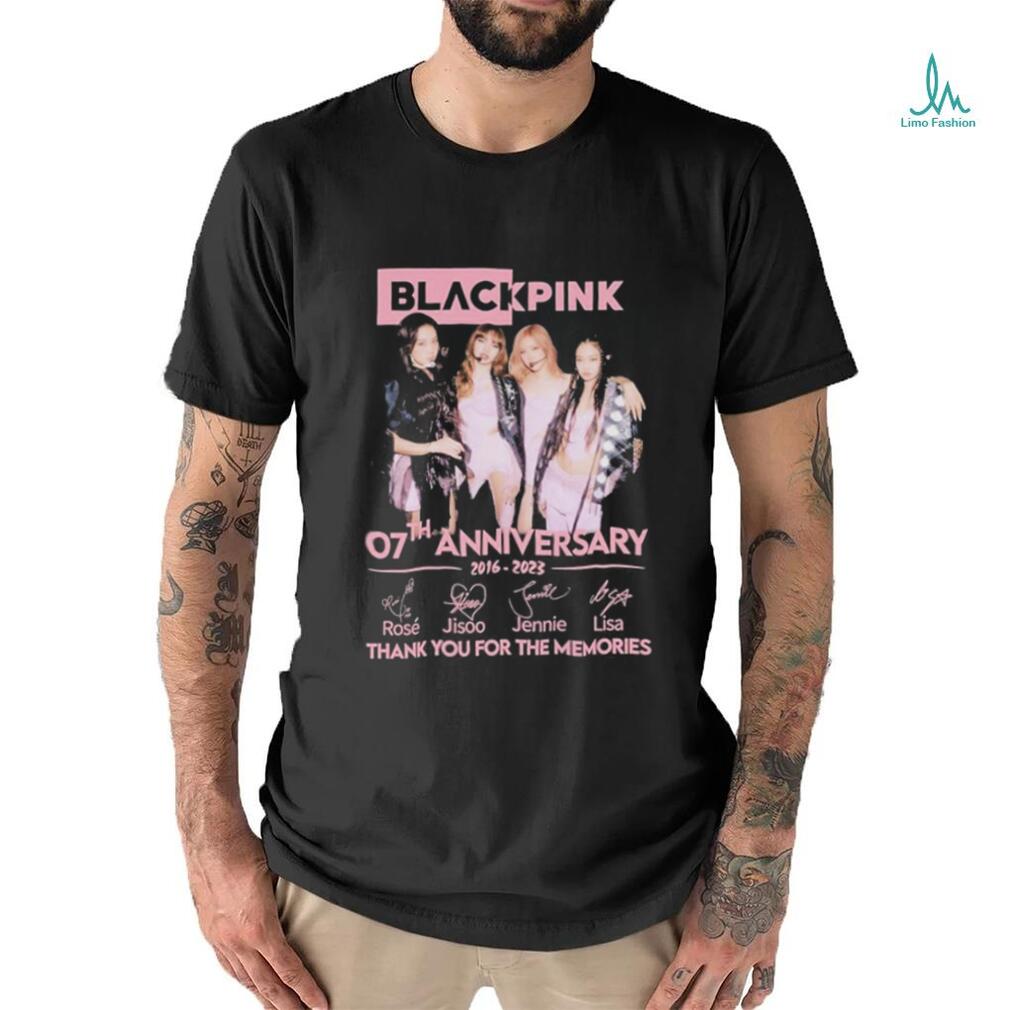 Official blackpink 07th anniversary 2016 2023 thank you for the memories shirt Official blackpink 07th anniversary 2016 2023 thank you for the memories shirt