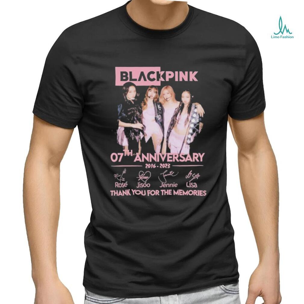 Official blackpink 07th anniversary 2016 2023 thank you for the memories shirt Official blackpink 07th anniversary 2016 2023 thank you for the memories shirt