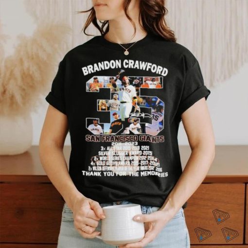 Official brandon crawford 35 san francisco giants thank you for the memories 2023 shirt