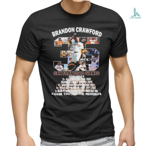 Official brandon crawford 35 san francisco giants thank you for the memories 2023 shirt