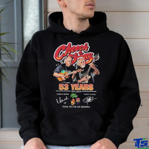 Official cheech and Chong 53 years 1971 2024 thank you for the memories signatures shirt