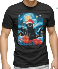 Official christmas Cat Painting Van Gogh Style Shirt