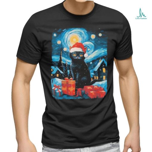 Official christmas Cat Painting Van Gogh Style Shirt