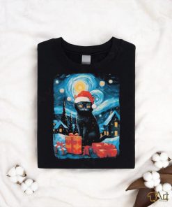 Official christmas Cat Painting Van Gogh Style Shirt