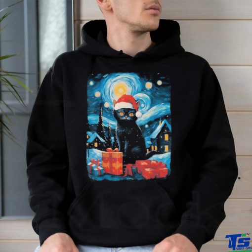 Official christmas Cat Painting Van Gogh Style Shirt