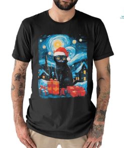 Official christmas Cat Painting Van Gogh Style Shirt