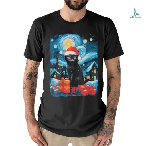 Official christmas Cat Painting Van Gogh Style Shirt