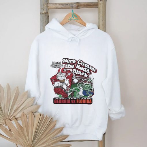 Official georgia Bulldogs Here Comes the Red & Black Georgia vs Florida Jacksonville Florida 10 28 2023 shirt