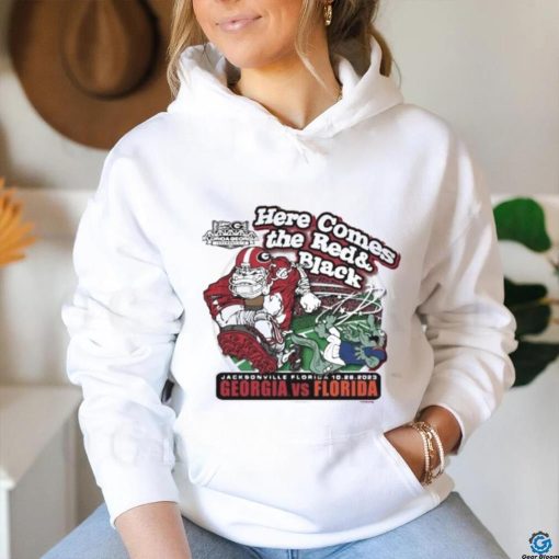Official georgia Bulldogs Here Comes the Red & Black Georgia vs Florida Jacksonville Florida 10 28 2023 shirt