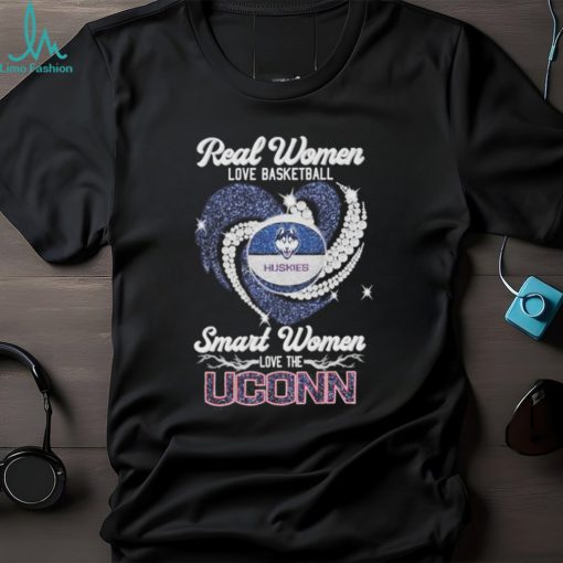 Official real women love basketball huskies smart women love the uconn shirt