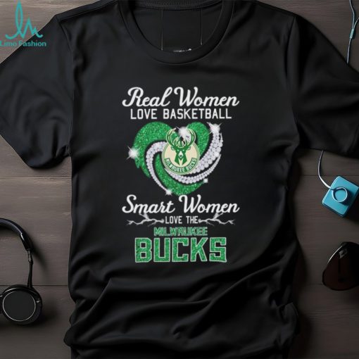 Official real women love basketball smart women love the milwaukee bucks shirt