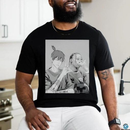 Official travis and akI hayakawa chainsaw man shirt