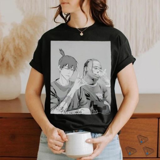 Official travis and akI hayakawa chainsaw man shirt