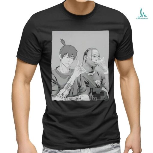 Official travis and akI hayakawa chainsaw man shirt