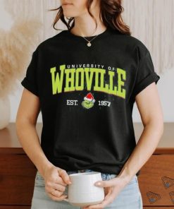 Official whoville University Est 1957 Retro Christmas Santa Grinch Shirt