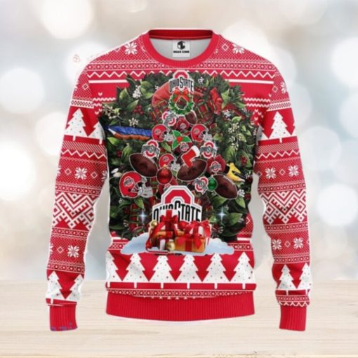 Ohio State Buckeyes Tree Ball Christmas Ugly Sweater