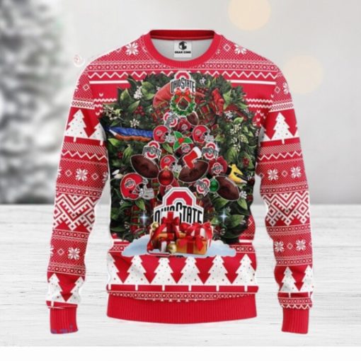 Ohio State Buckeyes Tree Ball Christmas Ugly Sweater