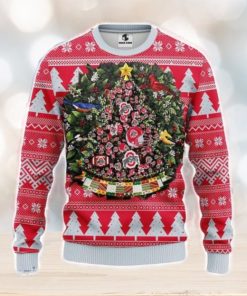 Ohio State Buckeyes Tree Ugly Christmas Fleece Sweater