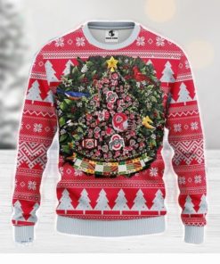 Ohio State Buckeyes Tree Ugly Christmas Fleece Sweater