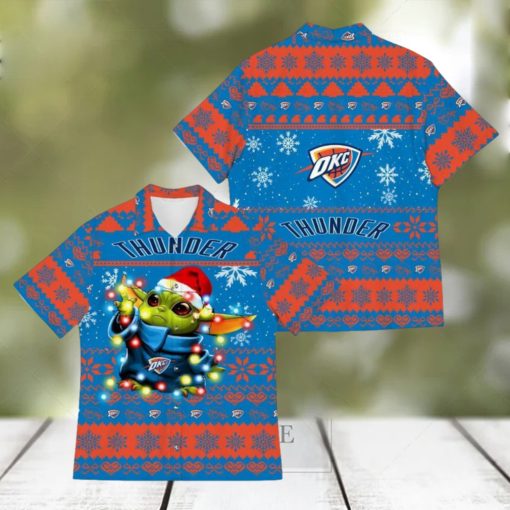 Oklahoma City Thunder Baby Yoda Star Wars Hawaiian Shirt For Men And Women Gift Christmas Holidays