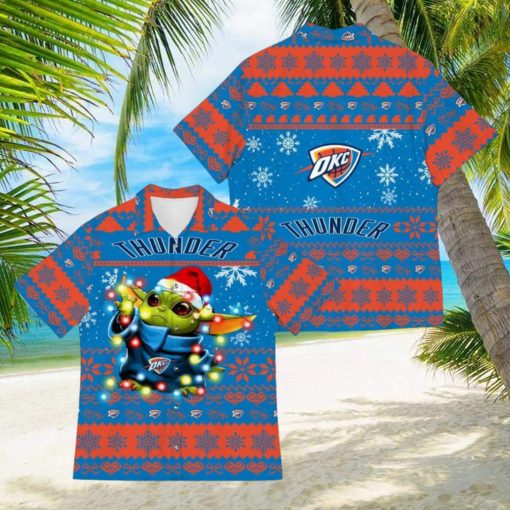 Oklahoma City Thunder Baby Yoda Star Wars Hawaiian Shirt For Men And Women Gift Christmas Holidays