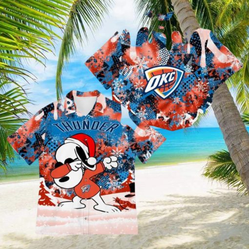 Oklahoma City Thunder Snoopy Dabbing The Peanuts Hawaiian Shirt For Men And Women Gift Christmas Holidays