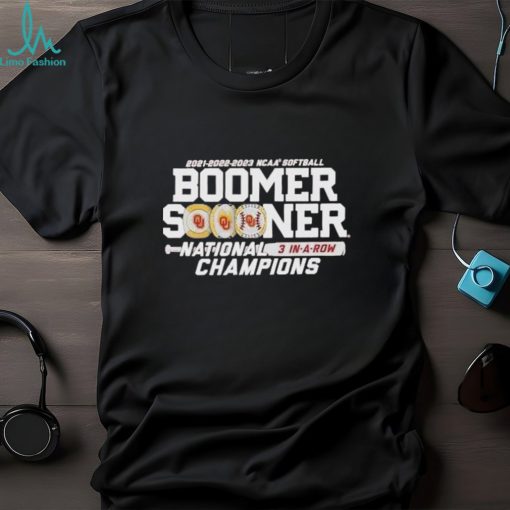 Oklahoma sooners blue 84 youth threepeat ncaa softball women’s college world series champions shirt