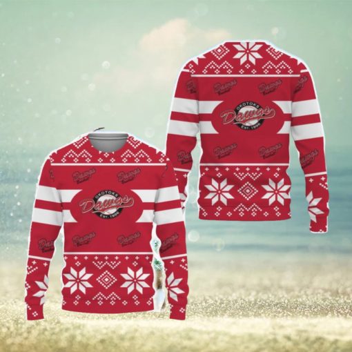 Okotoks Dawgs Custom New Uniforms For Fan Gear Knitted Xmas Sweater All Over Print