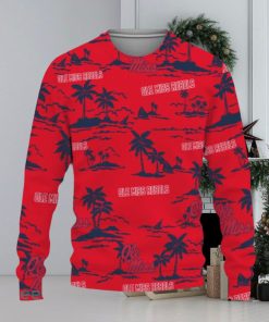 Ole Miss Rebels Aloha Hawaii Beach Knitted Xmas Sweater AOP