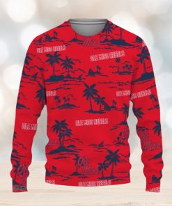 Ole Miss Rebels Aloha Hawaii Beach Knitted Xmas Sweater AOP