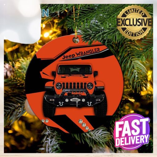 Orange Jeep Car Christmas Tree Decorations Ornament