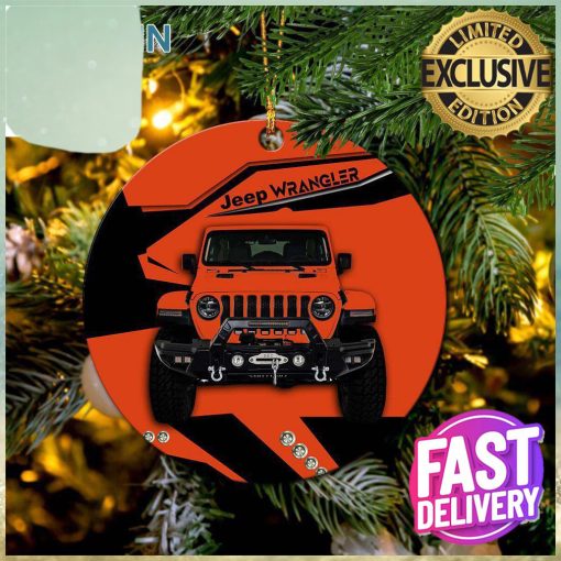 Orange Jeep Car Christmas Tree Decorations Ornament