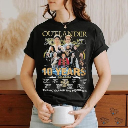 Original Outlander 10 Years 2014 2024 Thank You for the memories signatures shirt