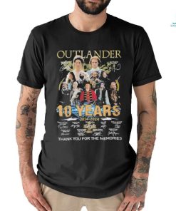 Original Outlander 10 Years 2014 2024 Thank You for the memories signatures shirt