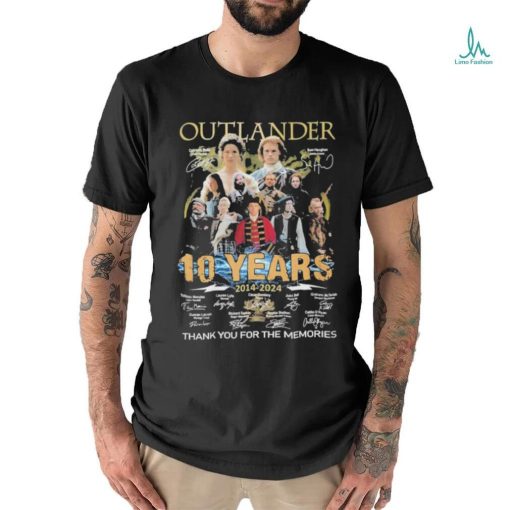 Original Outlander 10 Years 2014 2024 Thank You for the memories signatures shirt