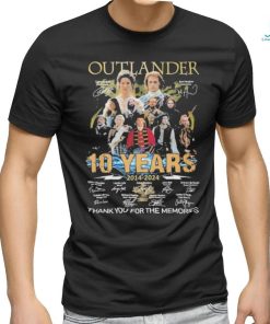 Original Outlander 10 Years 2014 2024 Thank You for the memories signatures shirt