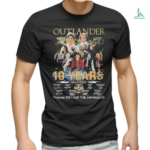 Original Outlander 10 Years 2014 2024 Thank You for the memories signatures shirt