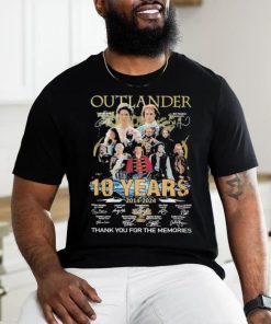 Original Outlander 10 Years 2014 2024 Thank You for the memories signatures shirt