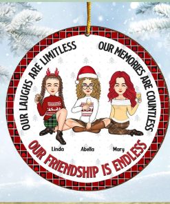 Our Friendship Is Endless Personalized Wooden Ornament For Besties