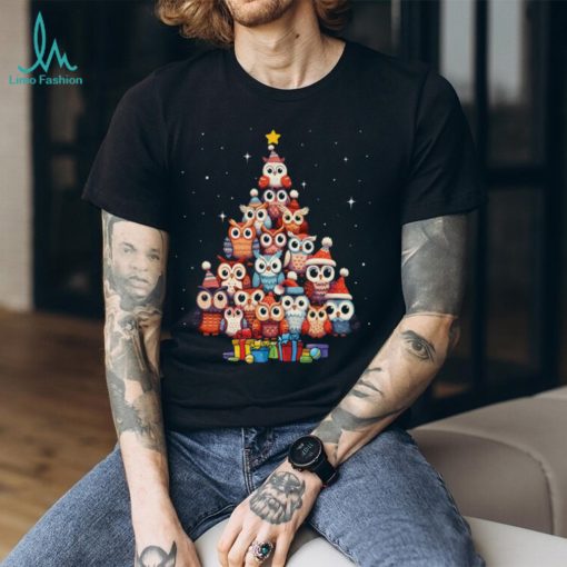 Owl Christmas Tree T Shirt