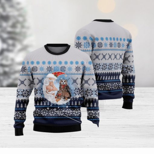 Owl Love Santa Moon Ugly 3D Sweater Gift For Men And Women